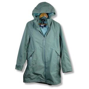 Lands End Women's Green Waterproof 3 in 1 Primaloft Squall Hooded Parka Coat P/L